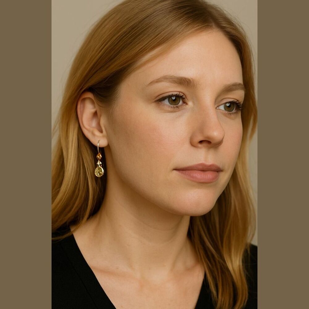 Women's Unbranded Gold Amber Drop Earrings One Size